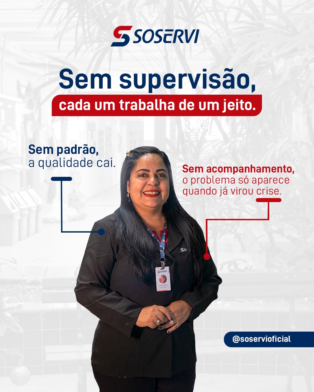 Muitas empresas acreditam que terceirização é apenas disponibilizar profissionais para executar um serviço. Mas o que realmente garante a qualidade de uma operação é a gestão por trás dela.

Escala, reposição, supervisão, acompanhamento, orientação de equipe e controle operacional fazem toda a diferença no resultado final.

Quando existe supervisão ativa, o serviço mantém padrão, os problemas são corrigidos rapidamente e o cliente não precisa se preocupar com a operação no dia a dia.

É exatamente isso que a Soservi faz há mais de 50 anos: gerir operações terceirizadas com organização, padrão e qualidade, sendo referência em terceirização no Nordeste.

Entre em contato com a Soservi e entenda como podemos ajudar a sua empresa.

Pensou em Soservi, pensou em excelência.

#Soservi #SoserviTerceirização #Soservi53Anos