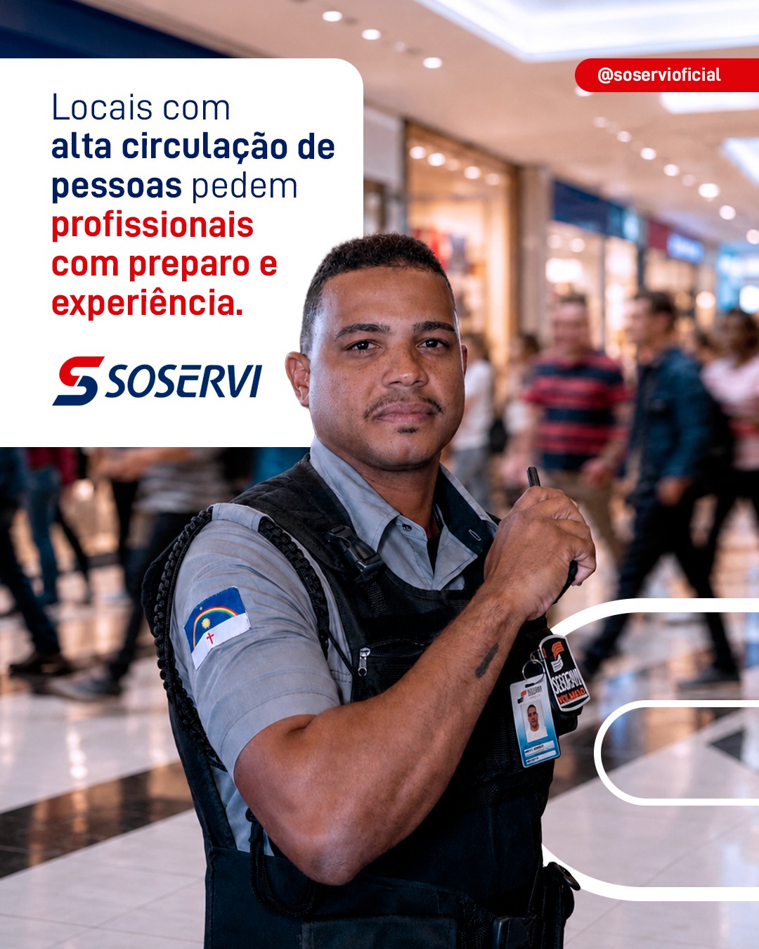 Ambientes com alto fluxo de pessoas exigem precisão, atenção e preparo constante. Porque, nesses cenários, uma falha na operação (seja no controle de acesso, na segurança ou na organização) pode gerar riscos, prejuízos e impactar diretamente a experiência de quem passa por ali.

É por isso que contar com profissionais qualificados faz toda a diferença. Com mais de 50 anos de atuação, a Soservi oferece equipes treinadas e uma gestão eficiente, garantindo mais segurança, organização e tranquilidade para que a sua empresa funcione no ritmo certo e alcance melhores resultados todos os dias.

Pensou em Soservi, pensou em excelência.

#Soservi #SoserviTerceirização  #Soservi53Anos