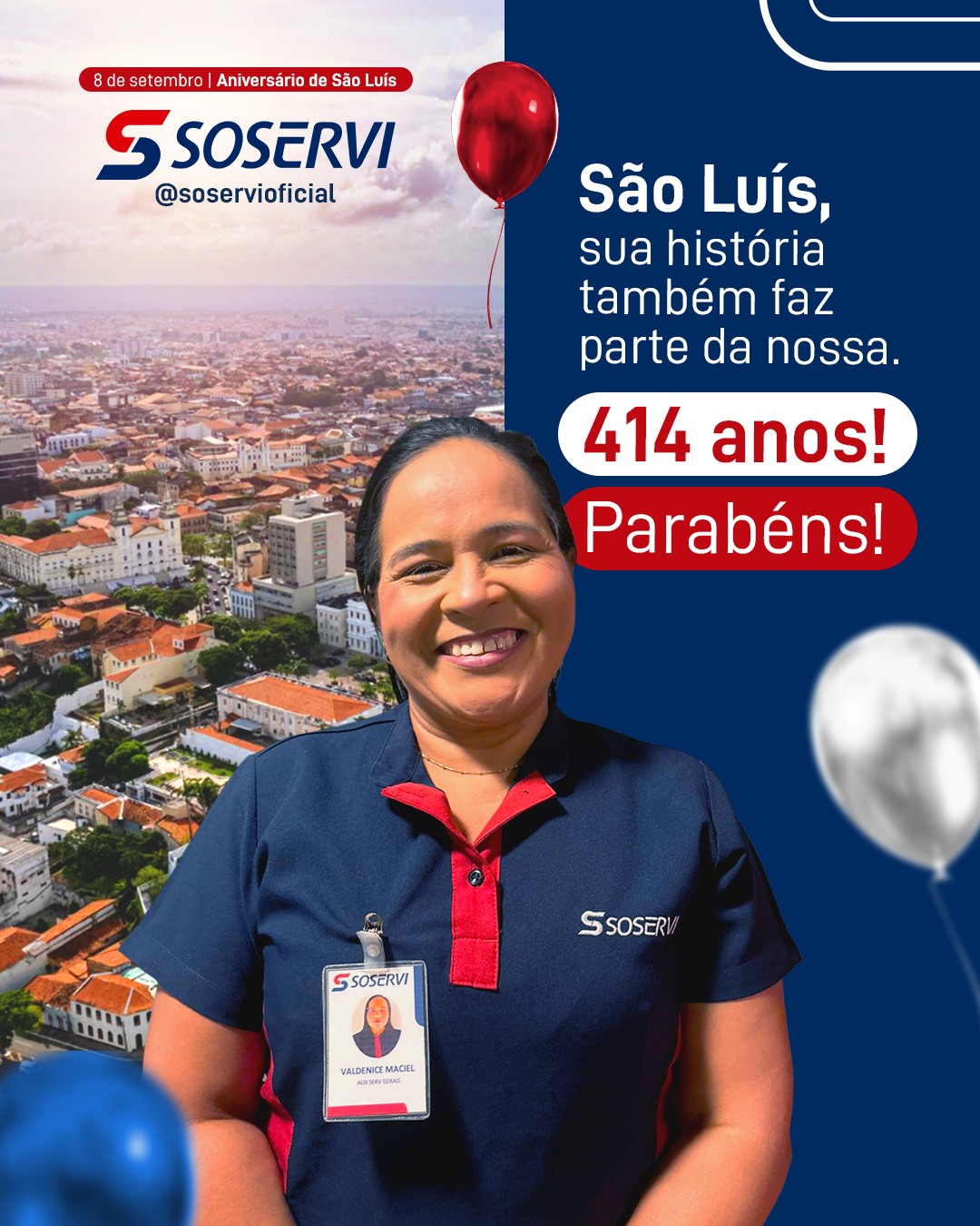 Você sabia que São Luís é conhecida como a Cidade dos Azulejos?

O título não é por acaso. A capital maranhense reúne um dos maiores conjuntos de arquitetura colonial portuguesa com fachadas revestidas por azulejos que ajudam a contar a história da cidade.

Em seu aniversário, celebramos São Luís, sua cultura, sua arquitetura e tudo aquilo que faz dela um lugar tão especial.

Feliz aniversário, São Luís!

Pensou em Soservi, pensou em excelência.

#Soservi_ #SoserviTerceirização _#Soservi54Anos